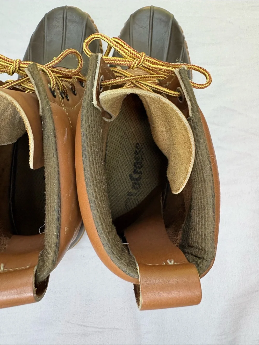 Vintage LaCrosse Duck Boots Mens 11 Brown Leather Rubber Made in USA Hunting